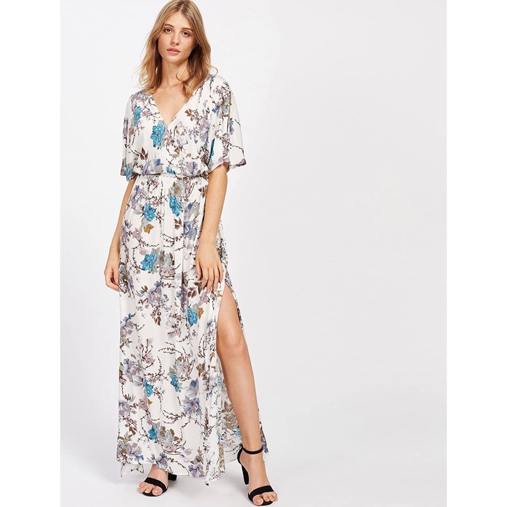 Milumia boho split tie waist maxi
